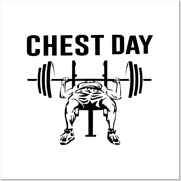 Chest day workout Wall Art by black and white prints